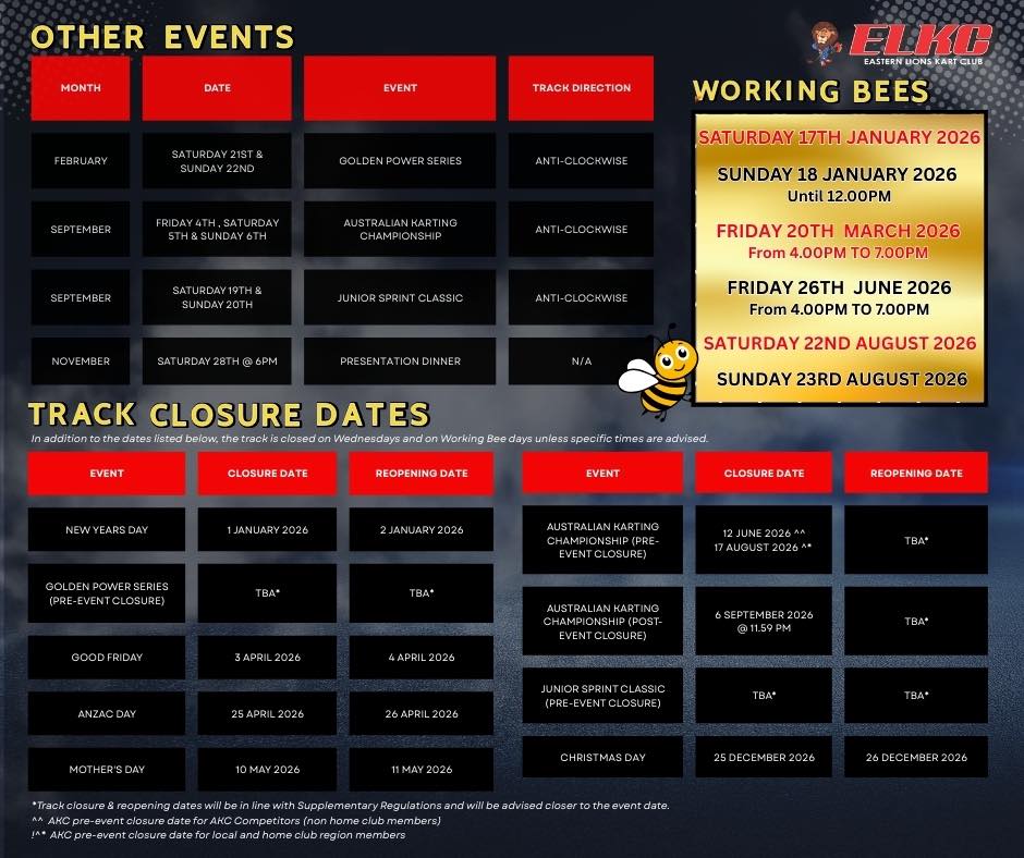 ELKC other dates 2026